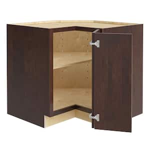 Franklin Stained Manganite Plywood Shaker Assembled EZ Reach Corner Kitchen Cabinet Right 24 in W x 24 in D x 34.5 in H