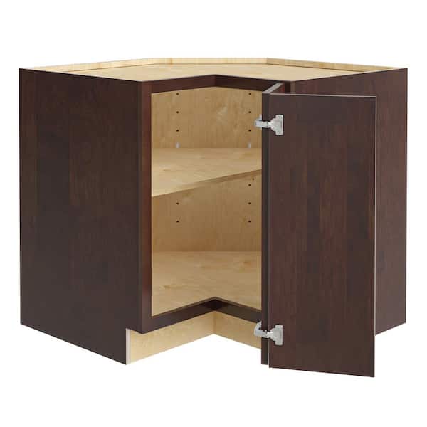 Home Decorators Collection Newport 36 in. W x 24 in. D x 34.5 in. H Assembled Plywood Corner Easy Reach Base Kitchen Cabinet in Manganite RH