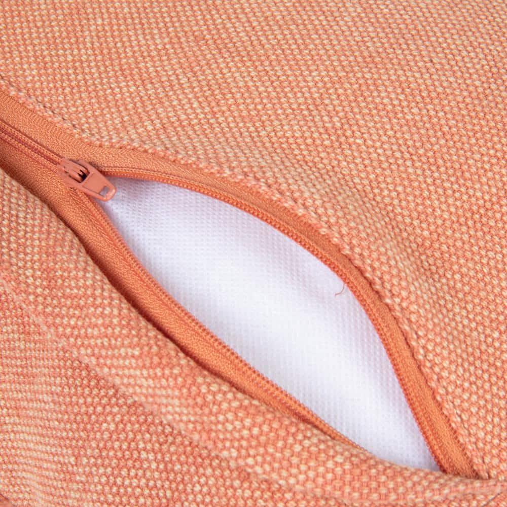 Terracotta Cotton Lumbar Pillow with Embroidery and Tassels
