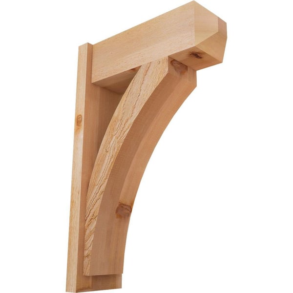 Ekena Millwork 8 in. x 34 in. x 22 in. Thorton Craftsman Rough Sawn Western Red Cedar Outlooker