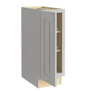 Grayson Pearl Gray Painted Plywood Shaker Assembled Base Kitchen Cabinet FH Soft Close L 12 in W x 24 in D x 34.5 in H