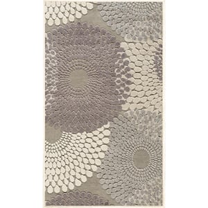 Graphic Illusions Grey doormat 2 ft. x 4 ft. Geometric Modern Kitchen Area Rug