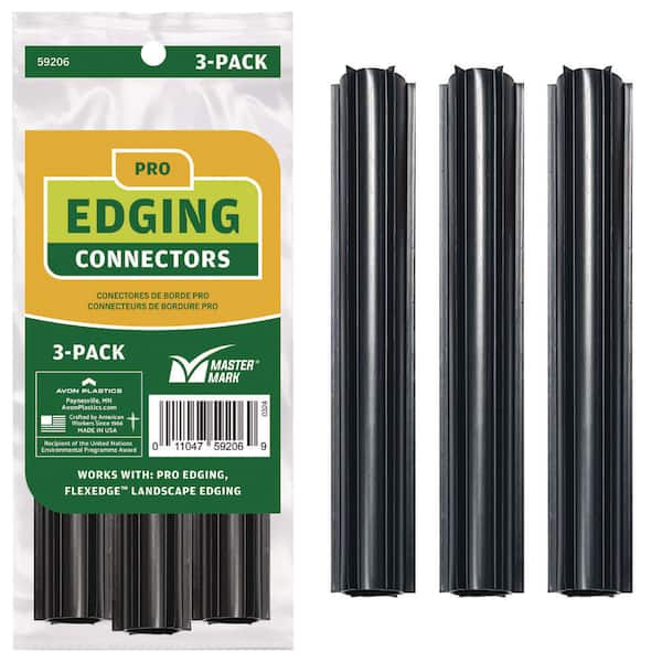 Coupler for Pro/ZipEdge/Lifetime Edging (3-Pack) Black