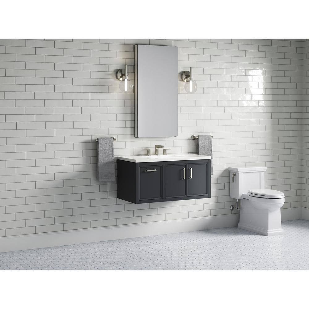 Winnow 36-Inch Slate Gray Painted MDF Bathroom Vanity with Quartz Top