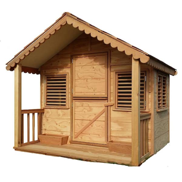Canadian Playhouse Factory 6 ft. x 6 ft. Little Alexandra's Cottage Deluxe Playhouse Kit with Covered Front Porch