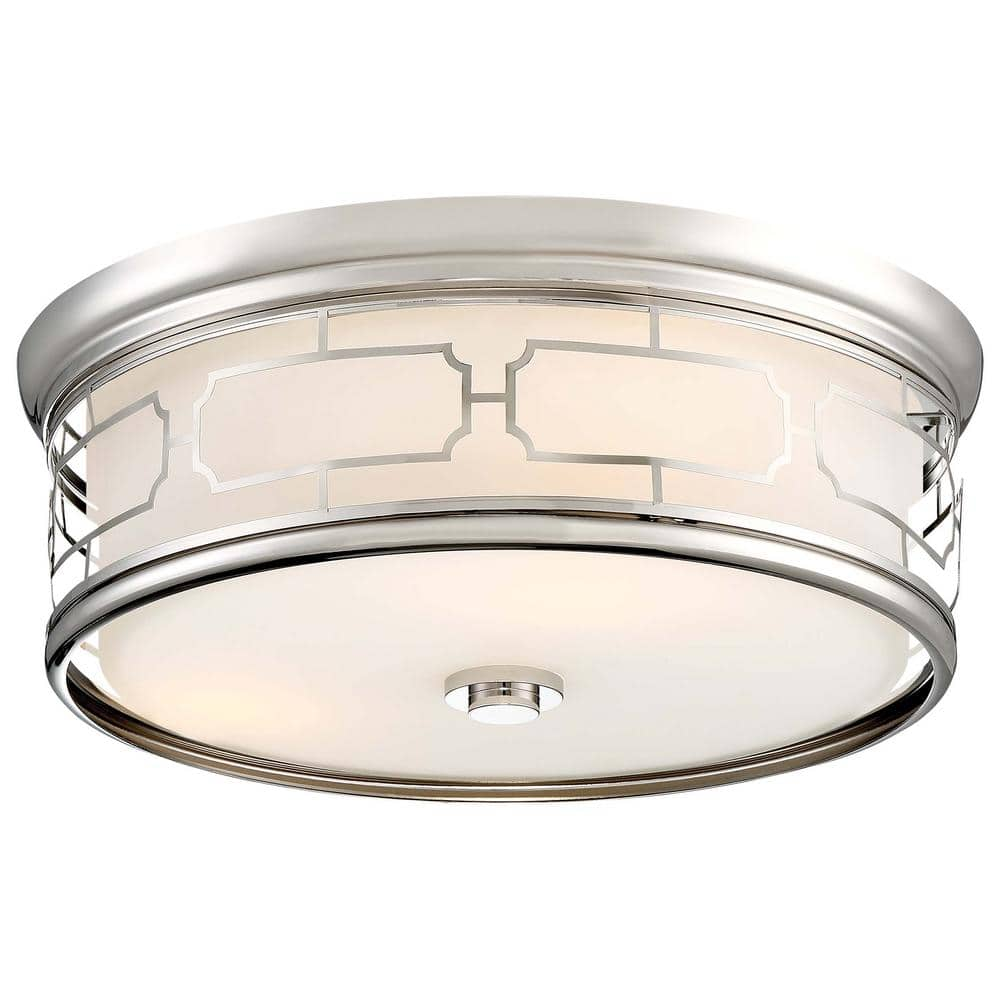 100-Watt Equivalence 16 in. Polished Nickel Integrated LED Flushmount -  Minka Lavery, 826-613-L