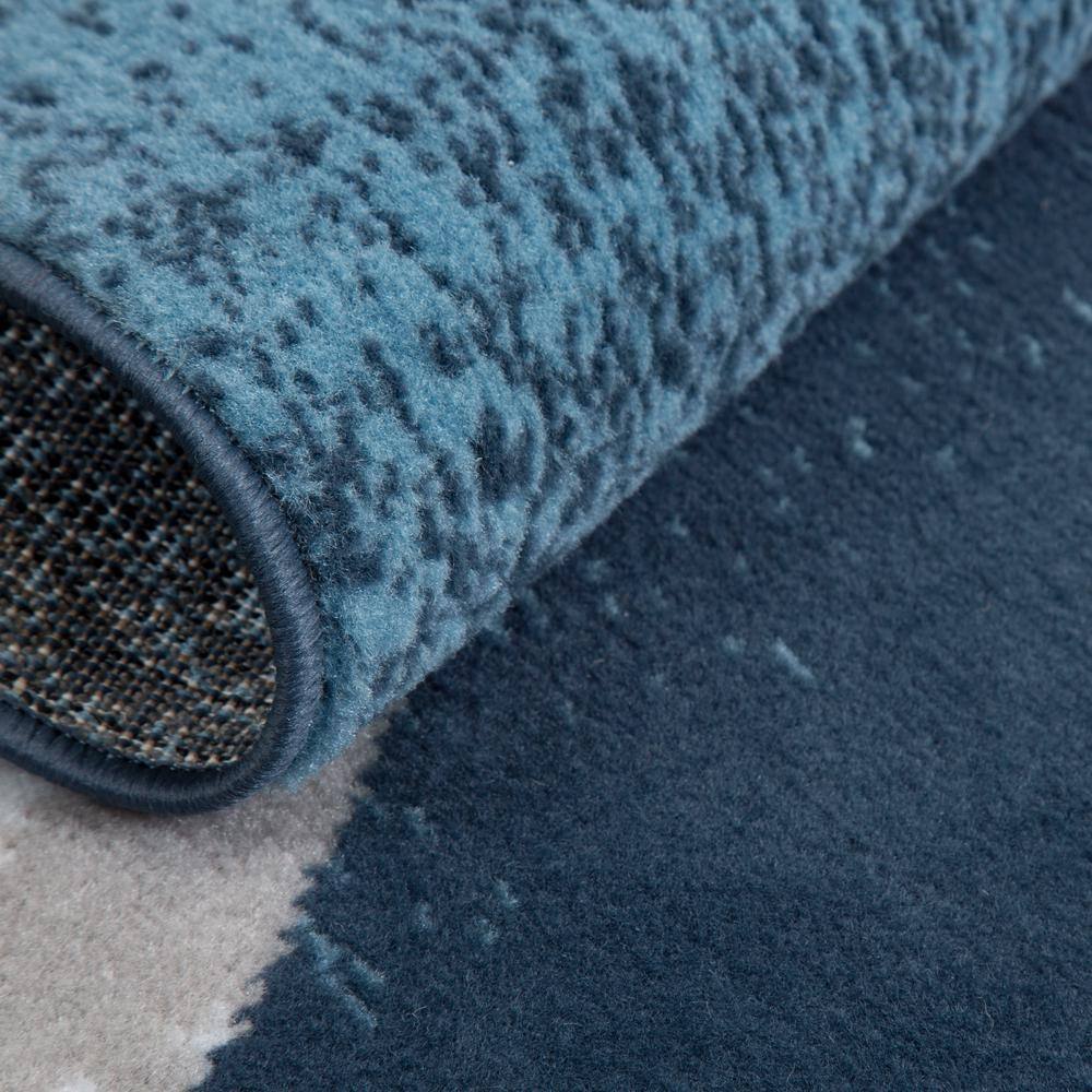 Gray and Blue Geometric Rectangular Area Rug