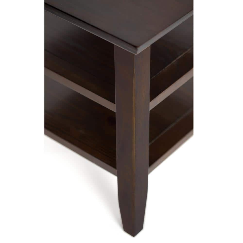 Brunette Brown Solid Wood Transitional Narrow Side Table