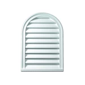 16 in. x 36 in. Round Top Polyurethane Weather Resistant Gable Louver Vent