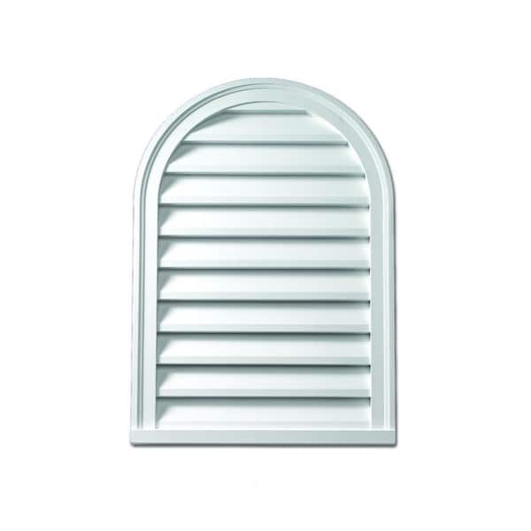 18 in. x 30 in. Round Top Polyurethane Weather Resistant Gable Louver Vent