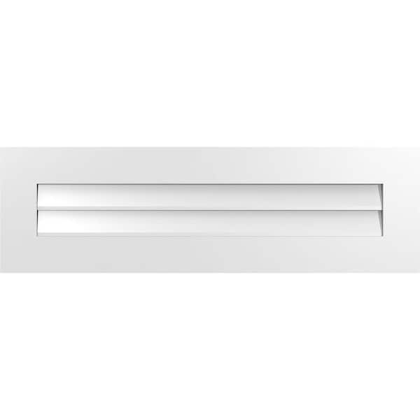 Ekena Millwork 40" x 12" Rectangular White PVC Paintable Gable Louver Vent Non-Functional