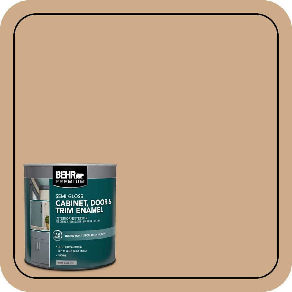 BEHR PREMIUM 1 qt. #N280-4 Perfect Tan Semi-Gloss Enamel Interior