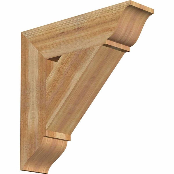 Ekena Millwork 6 in. x 24 in. x 24 in. Western Red Cedar Traditional Rough Sawn Bracket