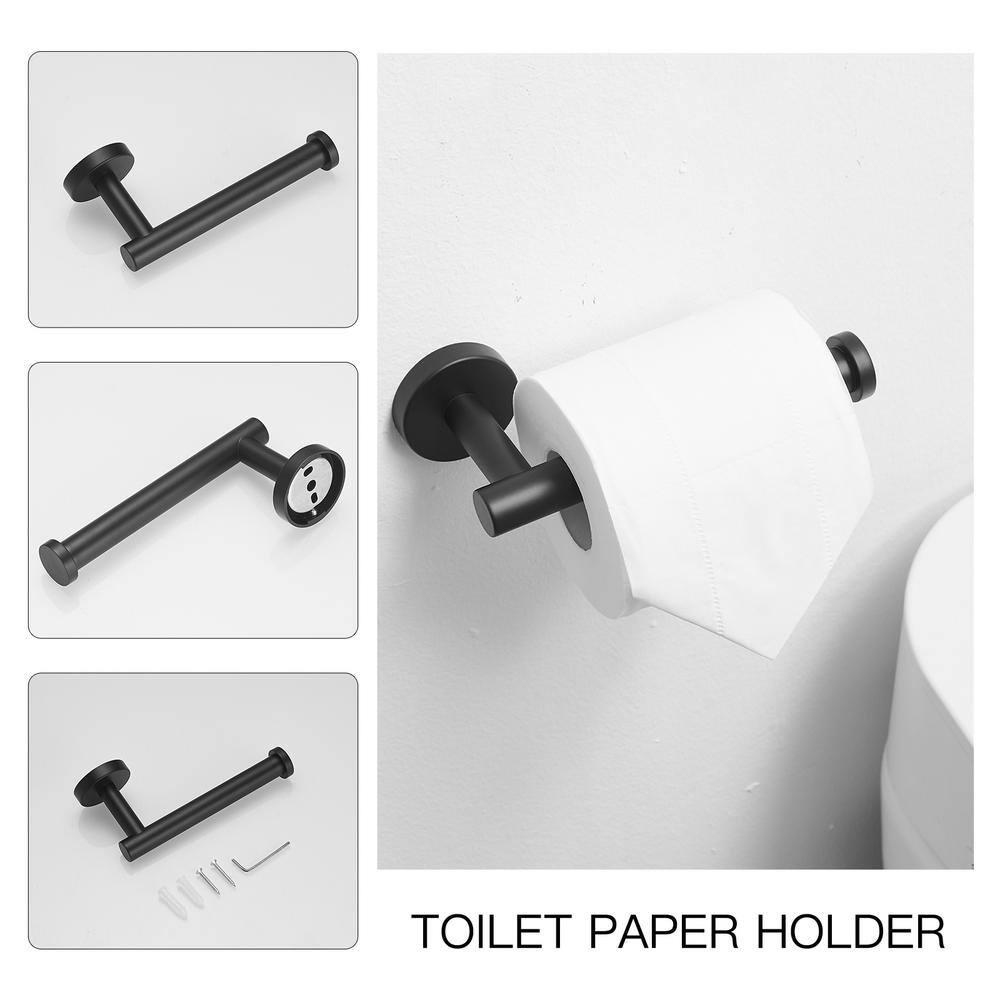 Matte Black Stainless Steel Wall Mounted Toilet Paper Holder