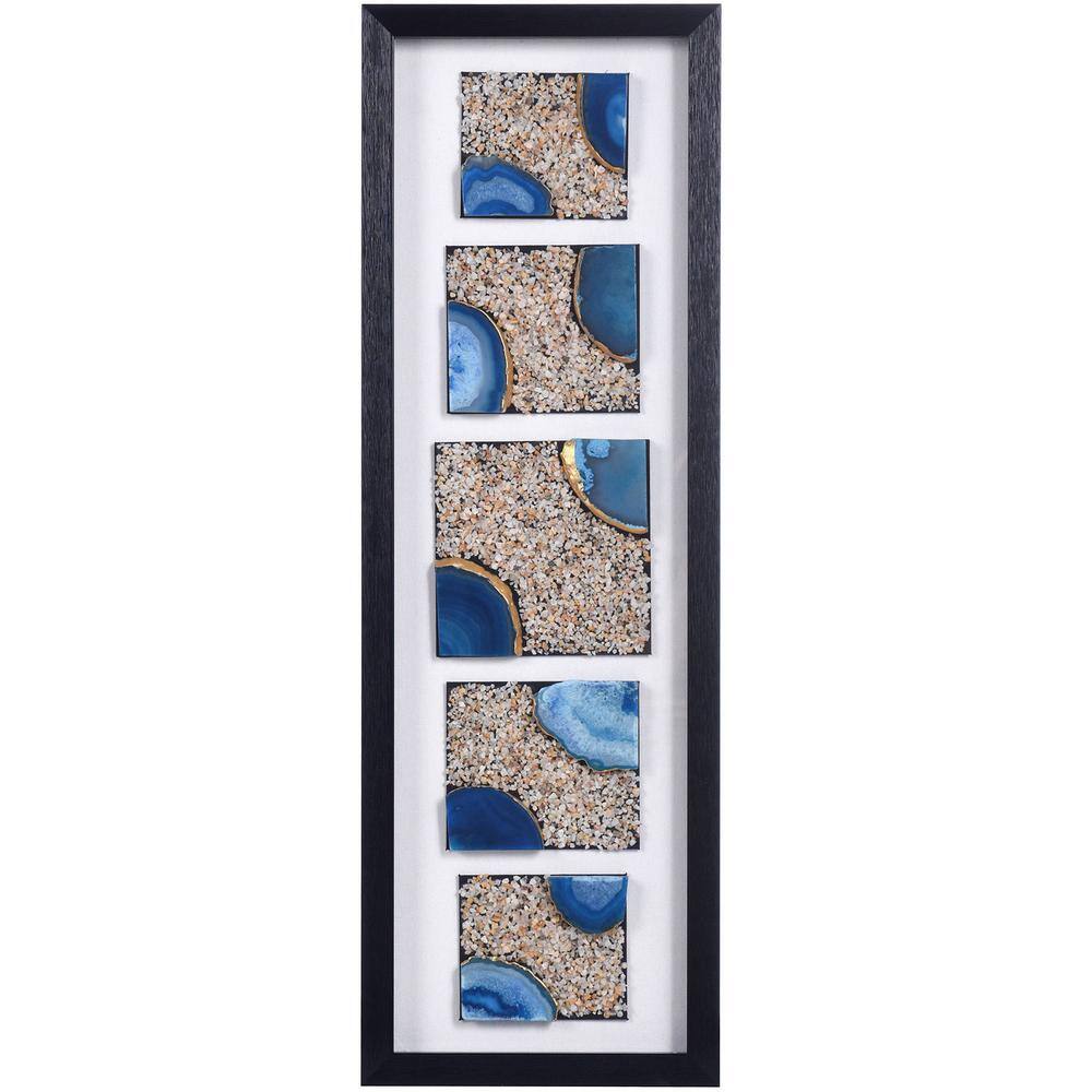 Agate Blue Shadow Box Wall Art with Black Frame