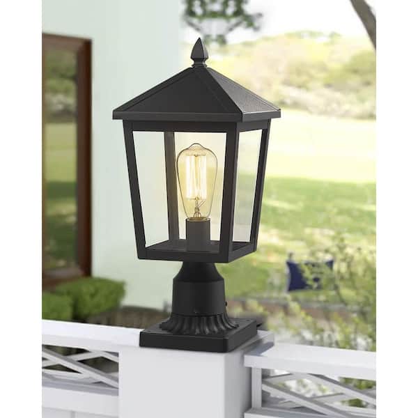 JAZAVA 1-Light Black Waterproof Aluminum Hardwired Outdoor Weather