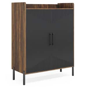 Lauren 44 in. H x 36 in. W Black Engineered Wood Shoe Storage Cabinet 6-Tier Entryway Shoe Storage Cabinet for Hallway