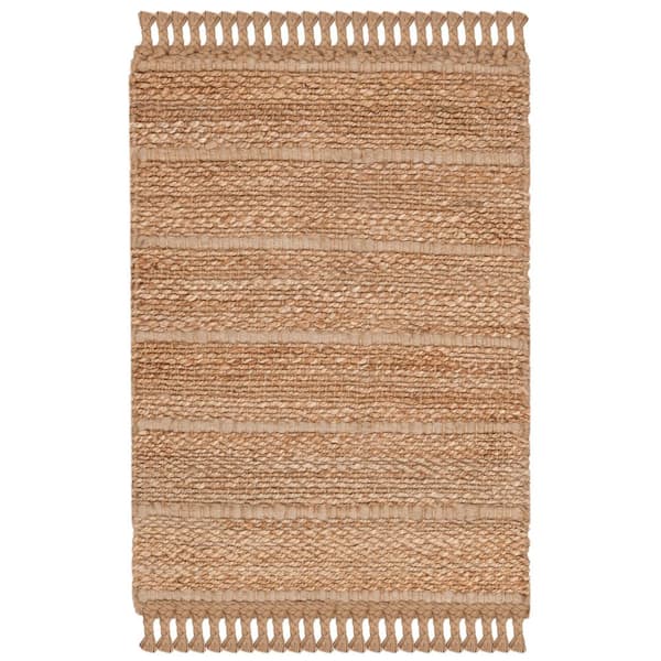 SAFAVIEH Natural Fiber Beige/Light Gray Doormat 2 ft. x 3 ft. Solid Area Rug