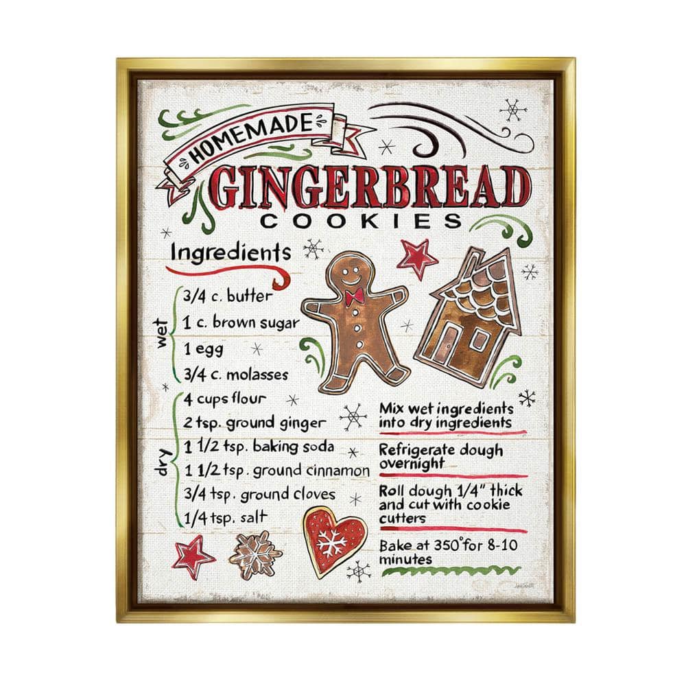 The Stupell Home Decor Collection Gingerbread Cookies Holiday Cooking ...