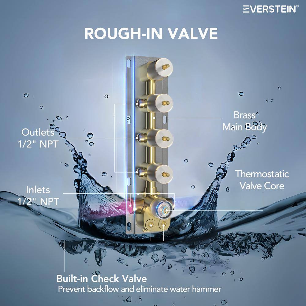 16" Dual Shower Heads with Handheld Spray and Body Jets in Brushed Nickel