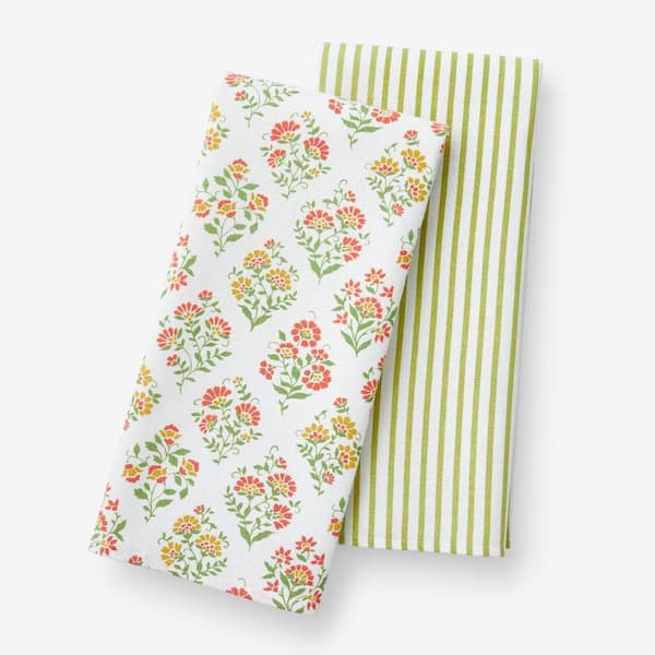 Company Cotton Pink/Green Tea Towel