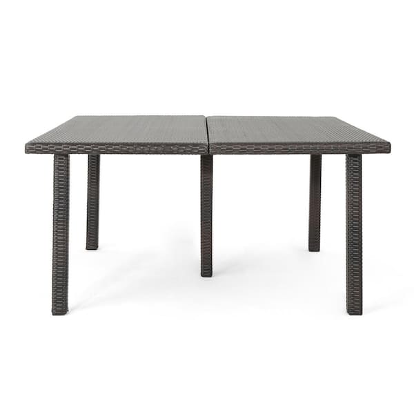 Unbranded Rattan outdoor large dining table for patio garden backyard brown