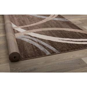 Modern Abstract Circles Brown 2 ft. x 3 ft. Indoor Area Rug