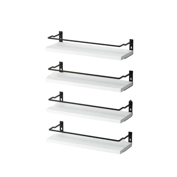 Cubilan 13.78 in. W x 4.72 in. D White Decorative Wall Shelf, (Set of 4)