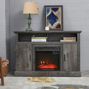 47 in. Freestanding Electric Fireplace TV Stand in Oak