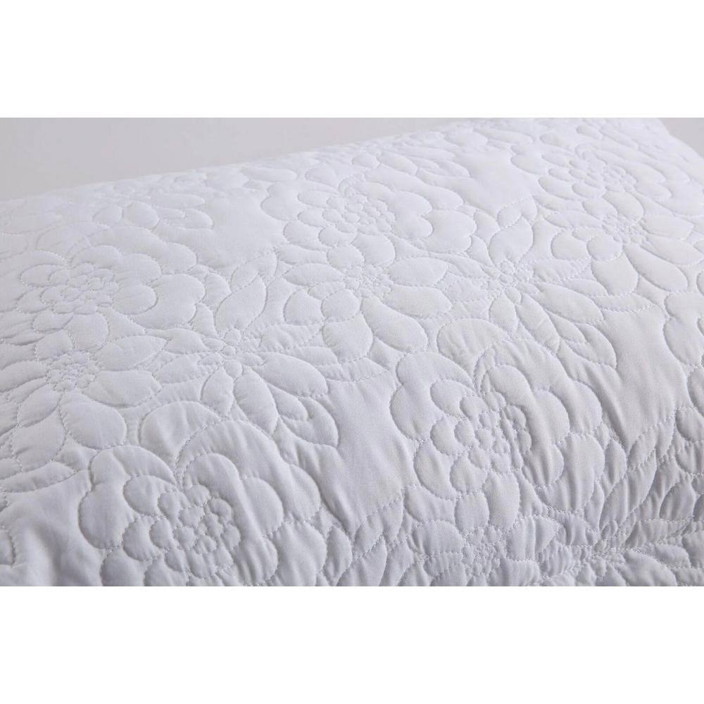 White Embroidered Polyester King Size Pillow Shams