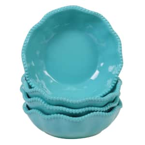 Perlette Teal 4-Piece Multi-Colored 7.5 in. x 2 in. All Purpose Bowl Set