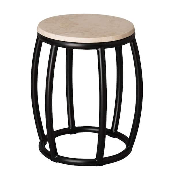 Emissary Post 19 in. H Black Round Wrought Iron Accent Table