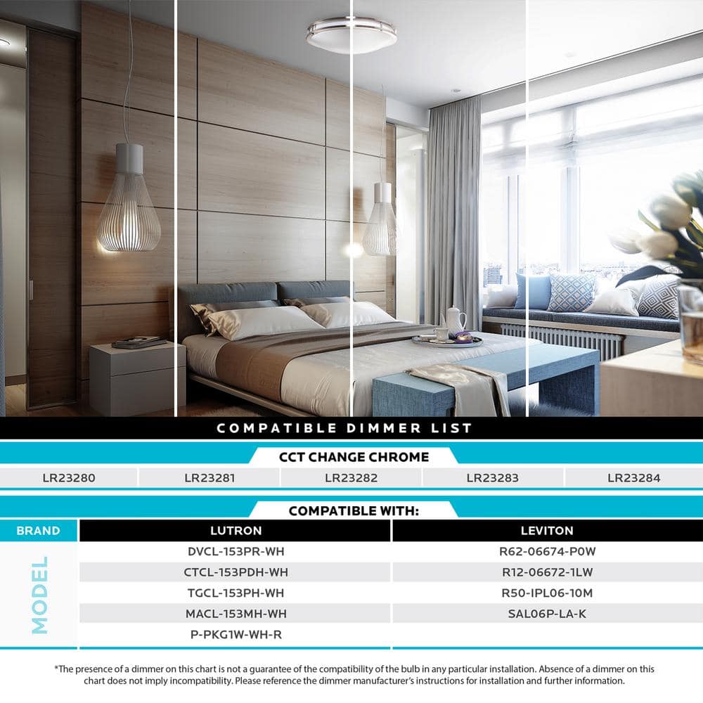 SelectaGlow 18" Chrome LED Flush Mount Ceiling Light with Color Options