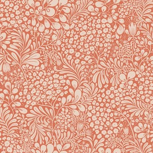 Siv Red Botanical Non-Pasted Paper Wallpaper