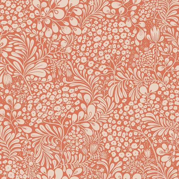 A-Street Prints Siv Red Botanical Non-Pasted Paper Wallpaper