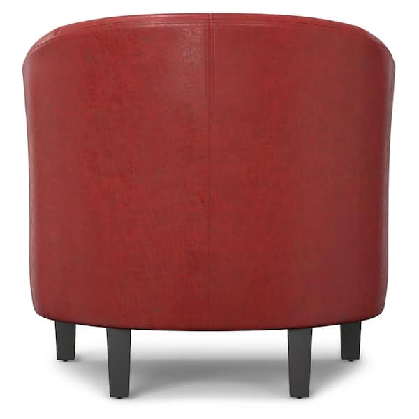 Red leather tub chair discount