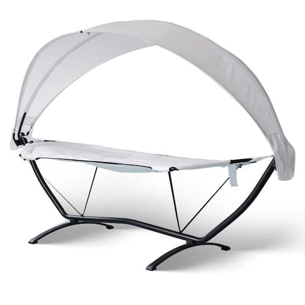 8.925 ft. Sea Breeze Luxury Steel Frame Lounger Hammock Bed with Canopy