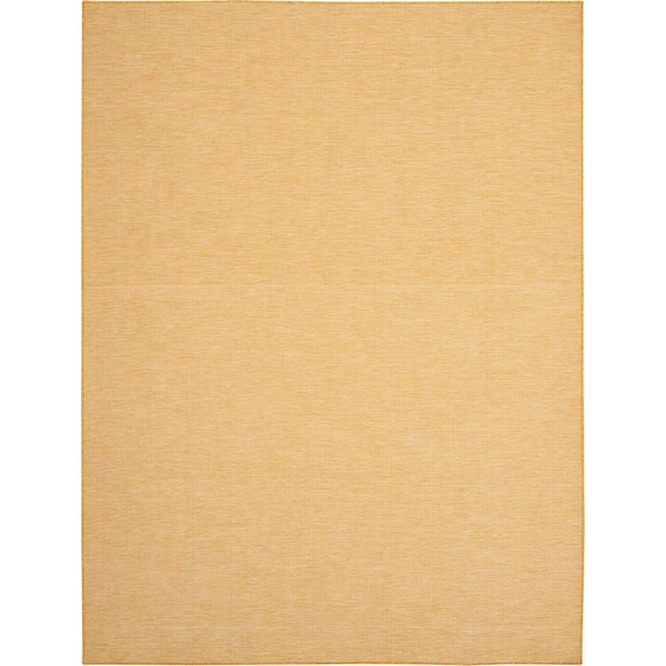Nourison Positano Yellow 7 ft. x 10 ft. Solid Modern Indoor/Outdoor Patio Area Rug