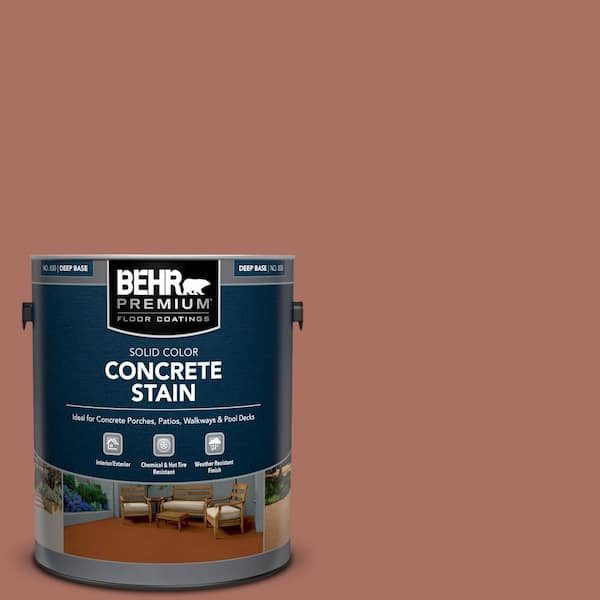BEHR PREMIUM 1 gal. #PFC-08 Terra Brick Solid Color Flat Interior/Exterior Concrete Stain