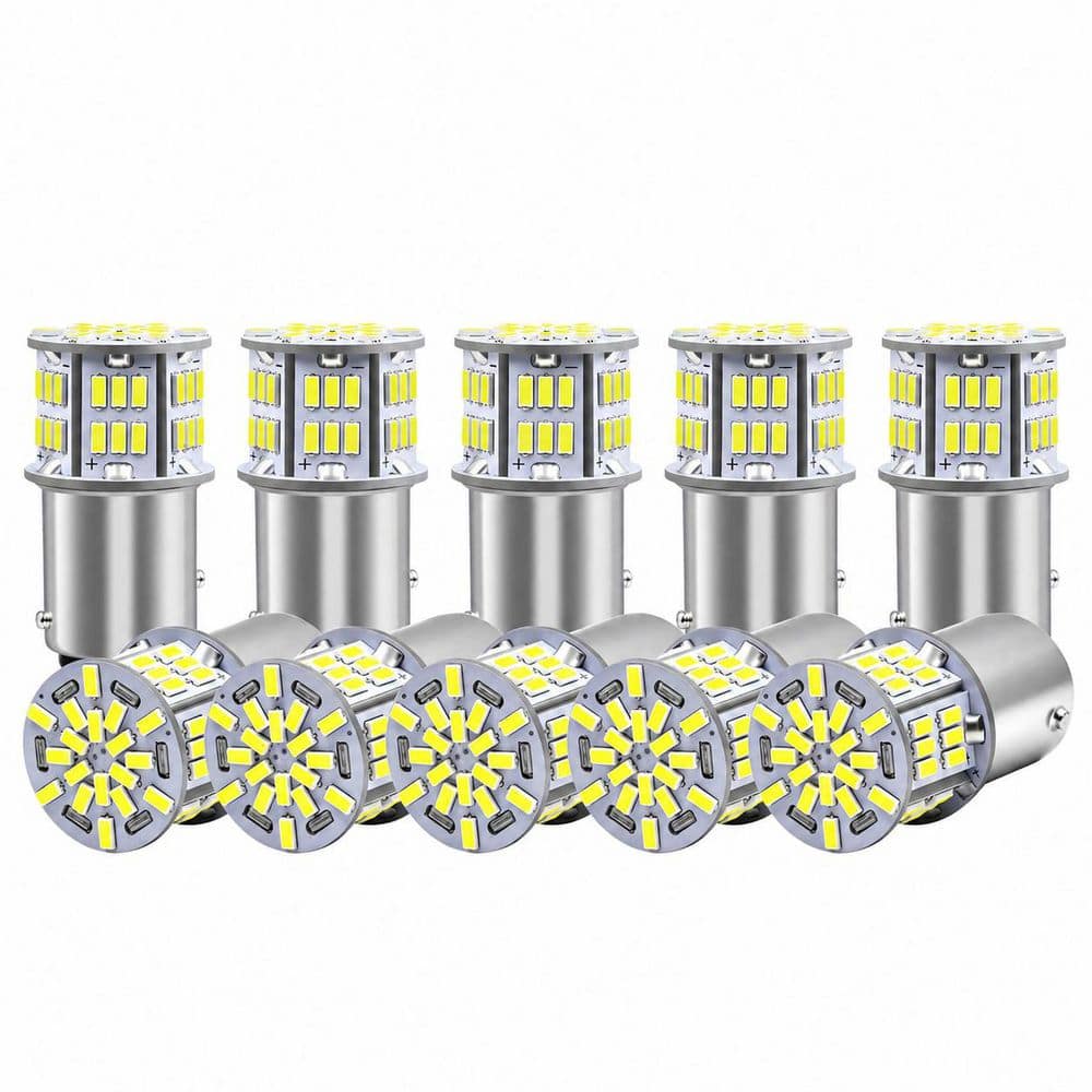 Super Bright 1157 BAY15D 7528 2057 2357 LED Bulbs White for RV Camper Car Trailer Brake Turn Signal Pack of 10 price history on PriceWatchPro