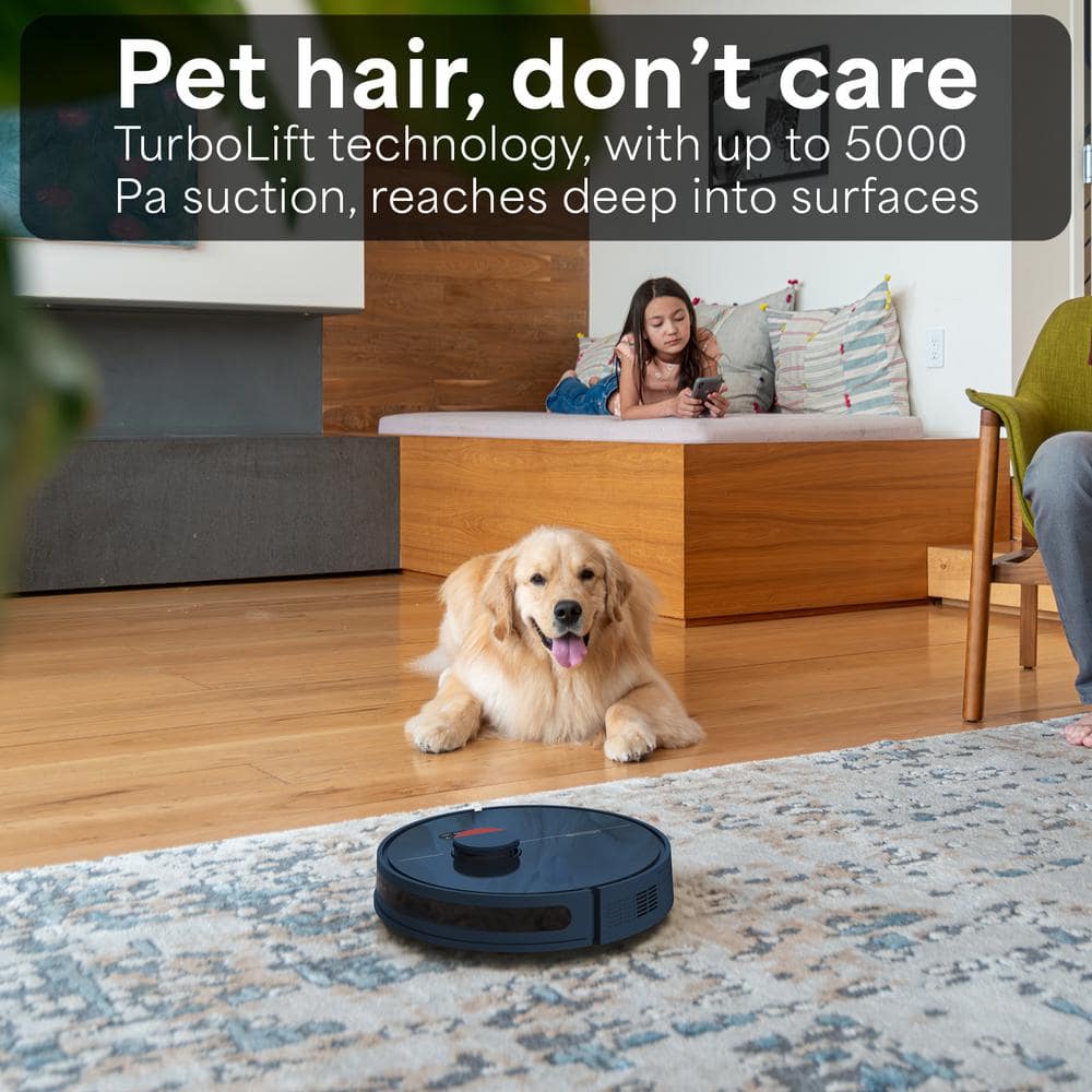Navy Cordless Bagless Wi-Fi Robot Vacuum and Mop