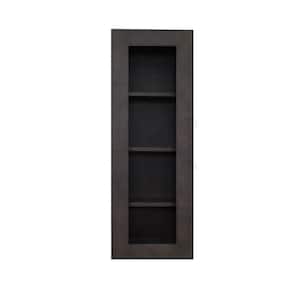 Lancaster Shaker Assembled 12 in. x 42 in. x 12 in. Wall Mullion Door Cabinet with 1 Door 3 Shelves in Vintage Charcoal