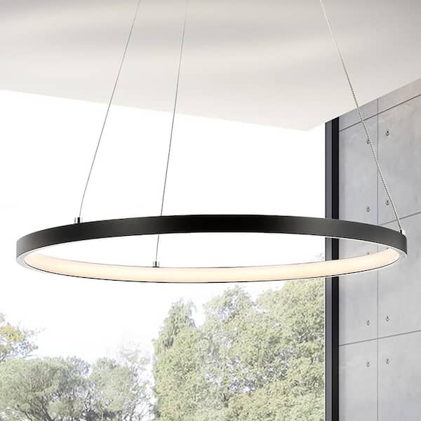 Bradley 24-Watt Matte Black Integrated LED Pendant