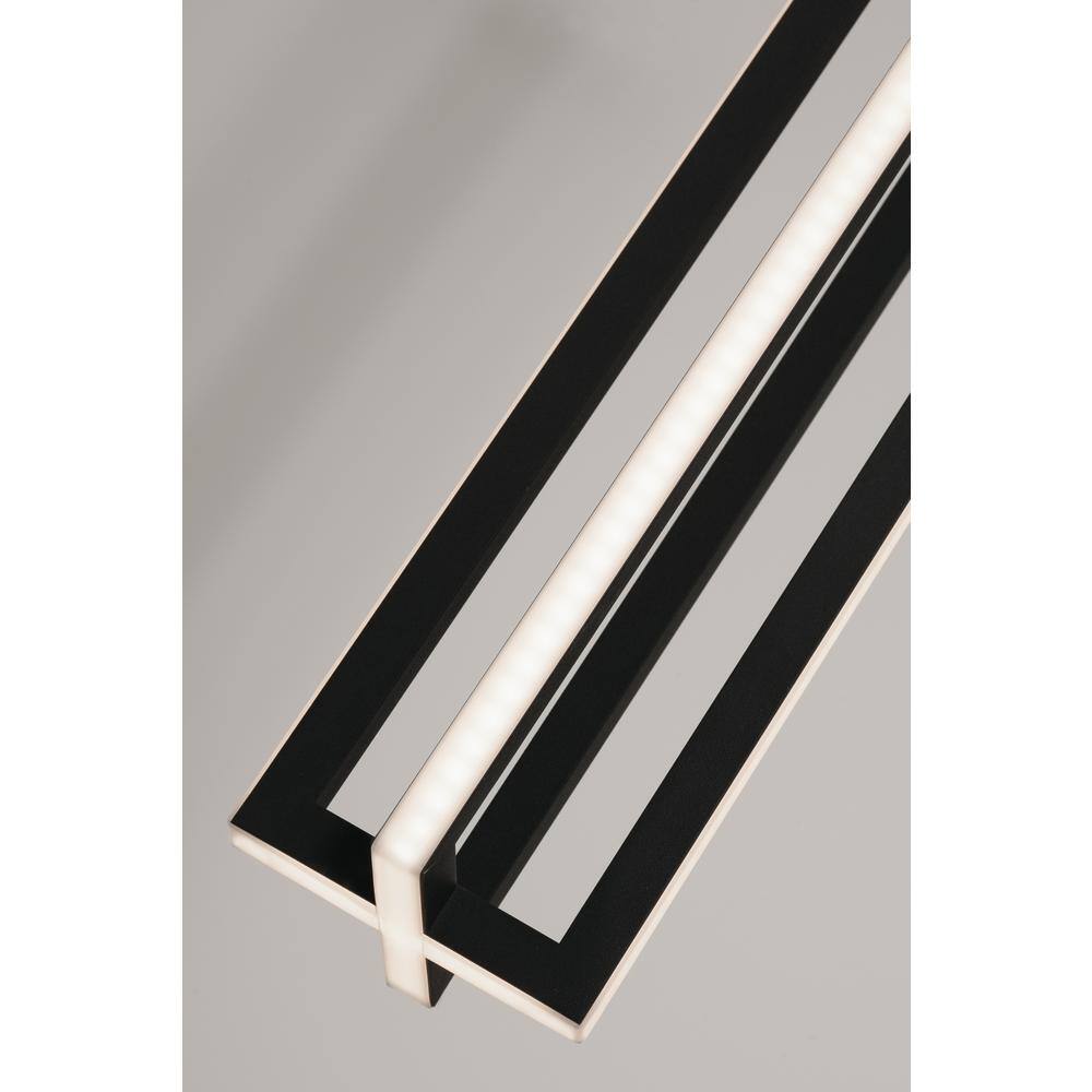 Cass Frosted Acrylic 36" Black Modern LED Island Pendant