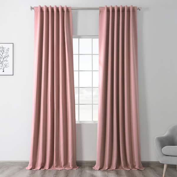 Exclusive Fabrics & Furnishings Fresco Blush Rod Pocket Room Darkening Curtain - 50 in. W x 108 in. L (1 Panel)