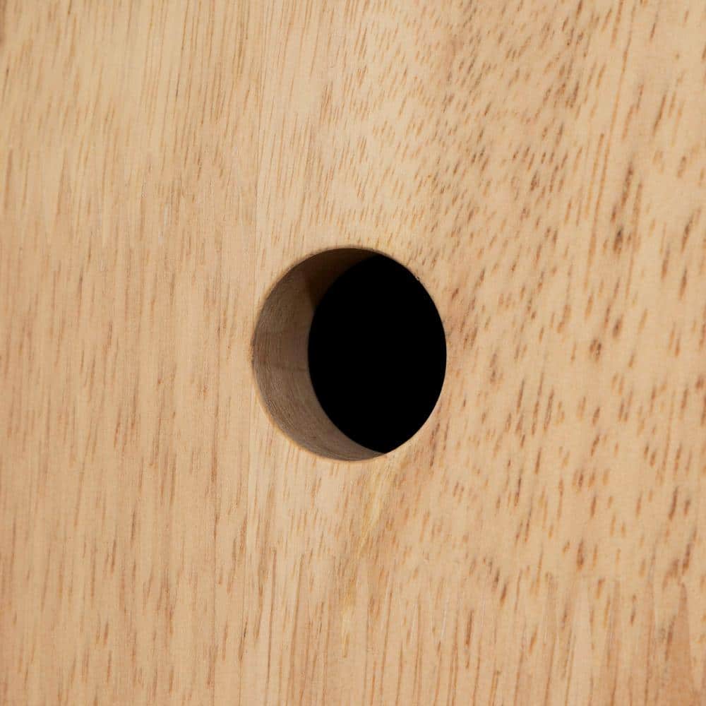 Natural Rubberwood 39" Scandinavian Computer Desk with Drawer