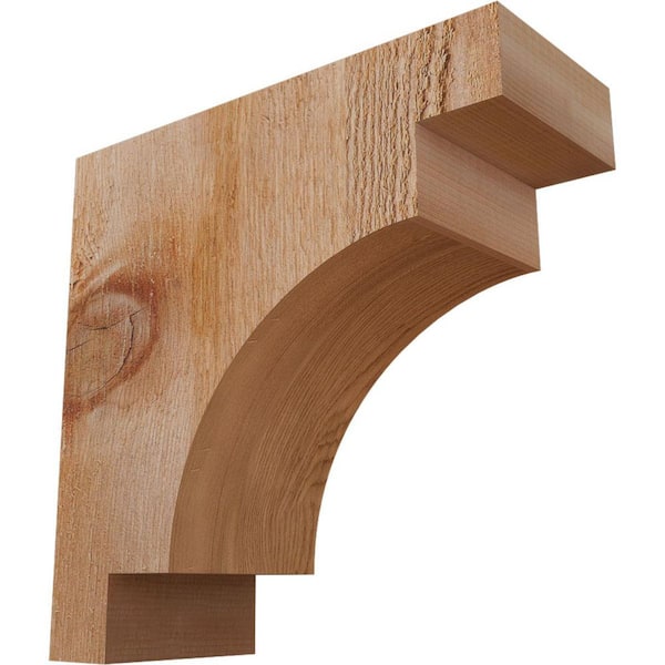 Ekena Millwork 4 in. x 10 in. x 10 in. Western Red Cedar Mediterranean Rough Sawn Corbel