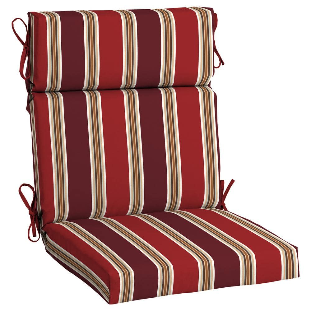 Hampton Bay 21.5 x 20 Outdoor Dining Chair Cushion in Olefin Chili ...