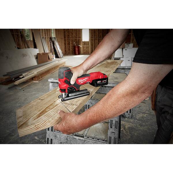 Milwaukee - M18 FUEL 18-Volt Lithium-Ion Brushless Cordless Barrel Grip Jig Saw w/5.0Ah Battery Starter Kit