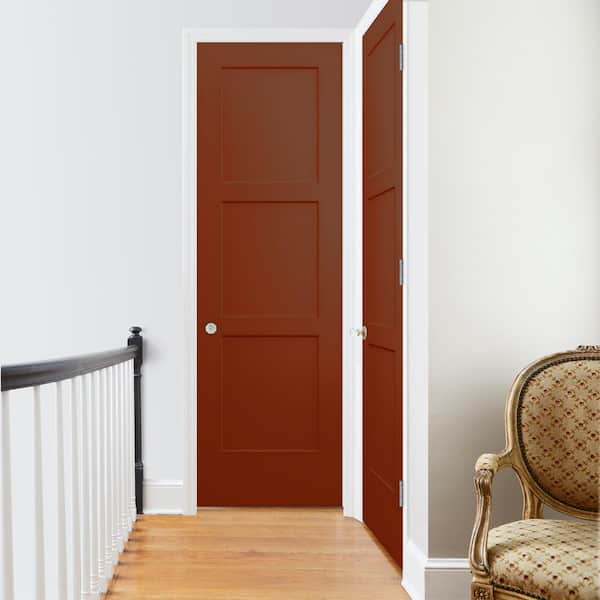 32 in. x 96 in. Birkdale Amaretto Stain Right-Hand Smooth Solid Core Molded Composite Single Prehung Interior Door